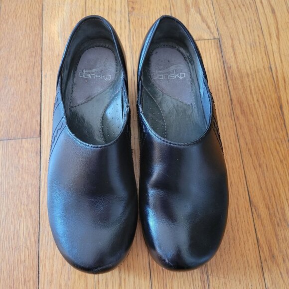 Dansko Black Leather Clogs 36 Professional Comfort‎ Nurse Shoes 6 SIENNA - Picture 2 of 11